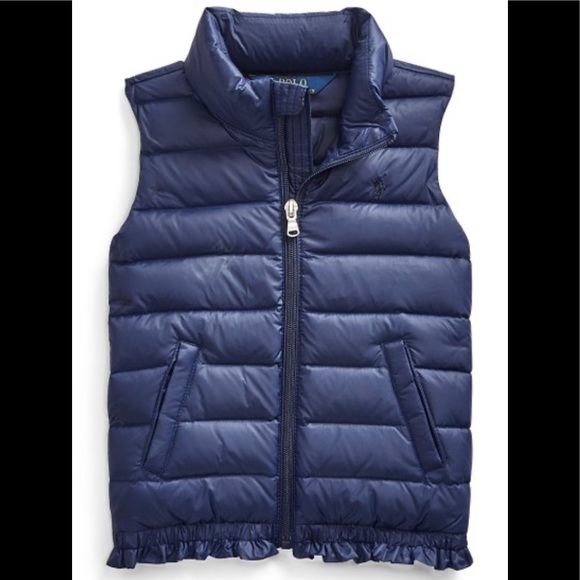 Polo Ralph Lauren Other - Polo Ralph Lauren Navy ruffle hem down vest